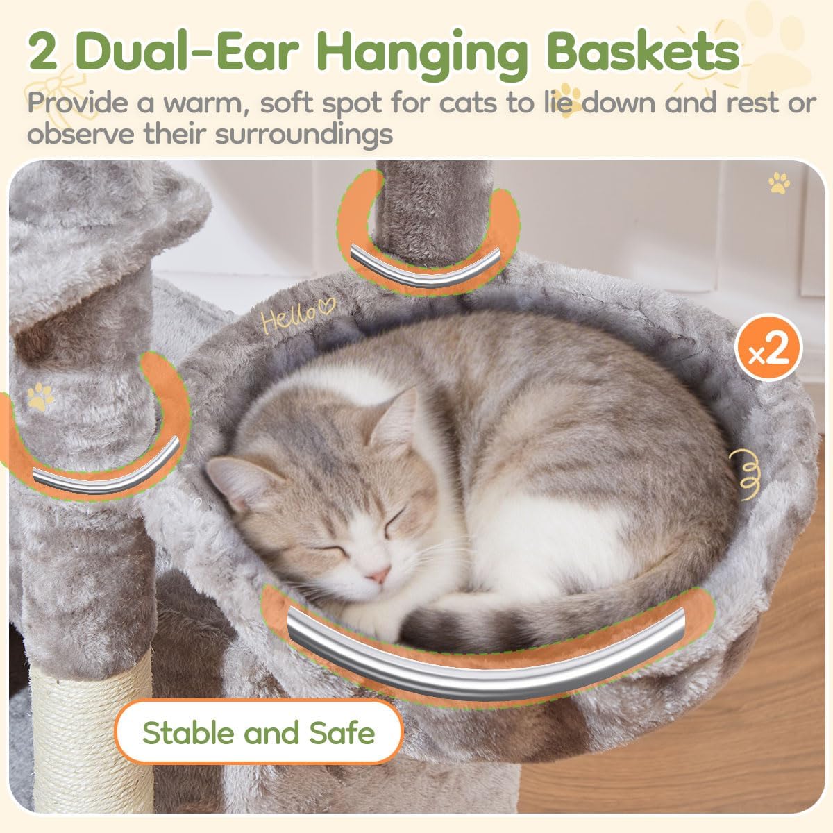 Taoqimiao Cat Tree for Large Cats, 76.8 Inches XL Cat Tower for Indoor Cats