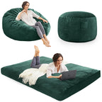 Bean Bag Chairs for Adults - Giant Bean Bag Convertible Floor Sofa
