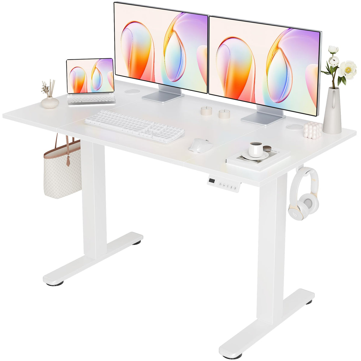 YDN 32 x 19 Inch White Electric Standing Desk