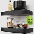 Solid Wood Floating Shelves for Wall 36 Inches Long, Walnut Wooden Shelf