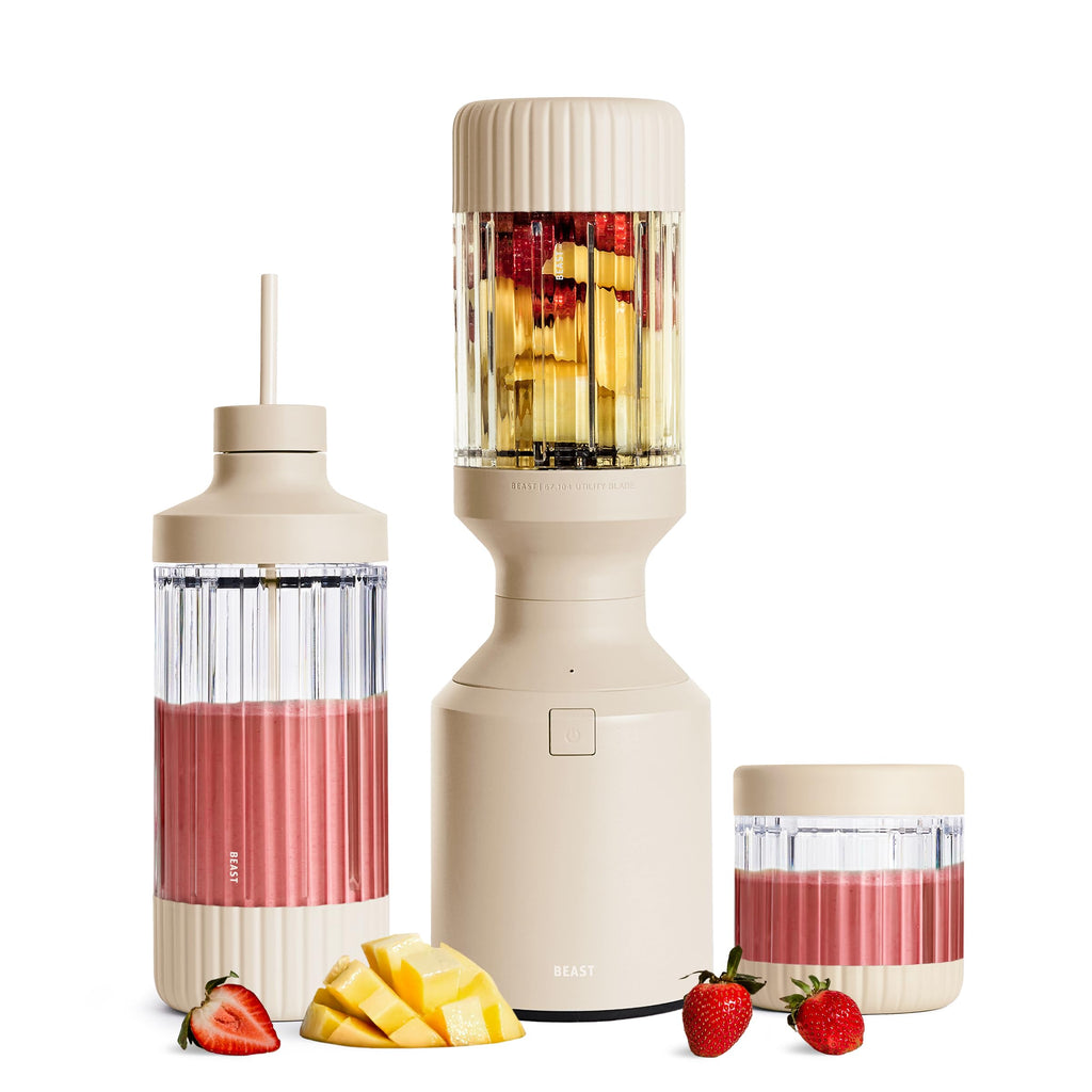 Beast Mega 1200 Plus Countertop Blender, XL Vessel, Sand, 1200W