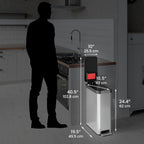 iTouchless 13.2 Gal / 50L Slim Step Pedal Kitchen Trash Can | Odor Filter