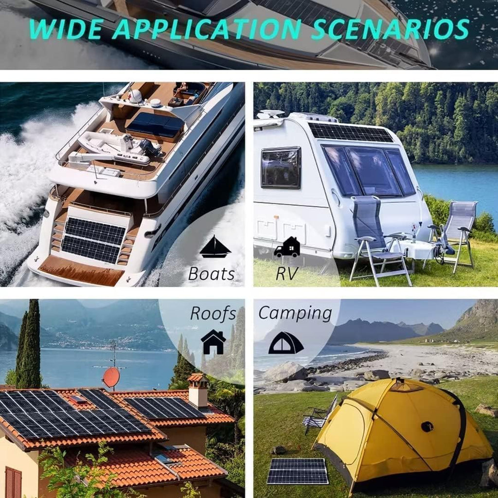 Solar Panel 400W 2X 200W PET Flexible Solar Panel Portable Mono Solar Battery Charger with Controller for Car Yacht Battery Boat,with 40A Controlle