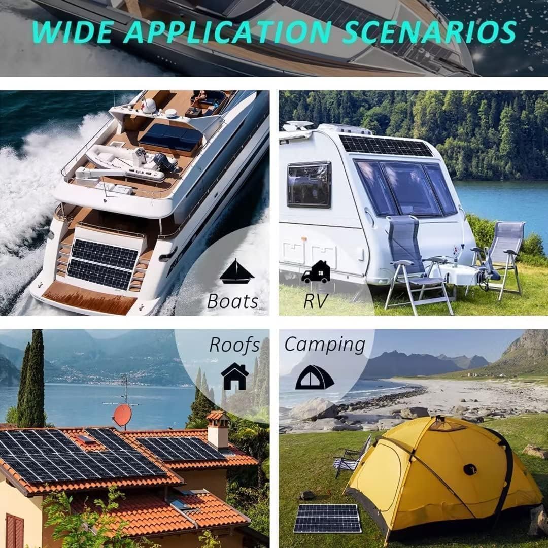 Solar Panel 400W 2X 200W PET Flexible Solar Panel Portable Mono Solar Battery Charger with Controller for Car Yacht Battery Boat,with 40A Controlle