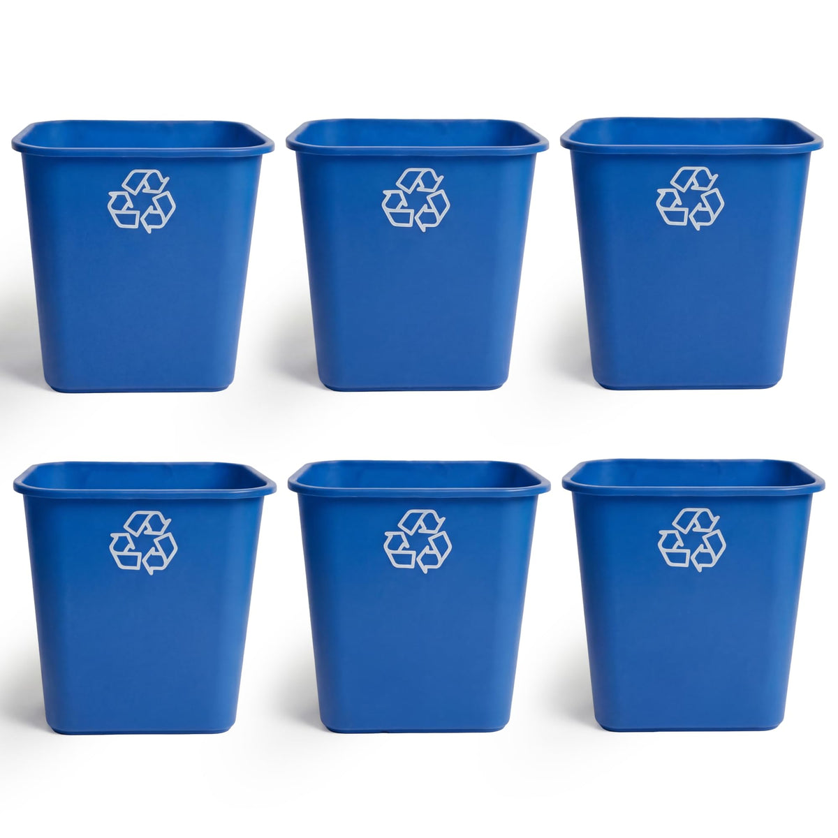 United Solutions 7.7 Gallon Trash Wastebasket, 12 Pack, Black, Under Desk