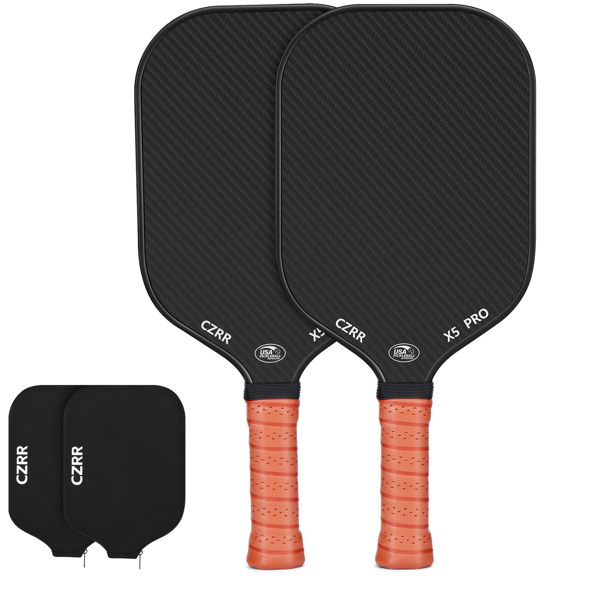 Pickleball Paddle, USA Pickleball Approved, 3K Raw Carbon Fiber Surface (CFS) High Grit & Spin, with 16MM Polypropylene Honeycomb Core, Ideal for Novice and Professional Players
