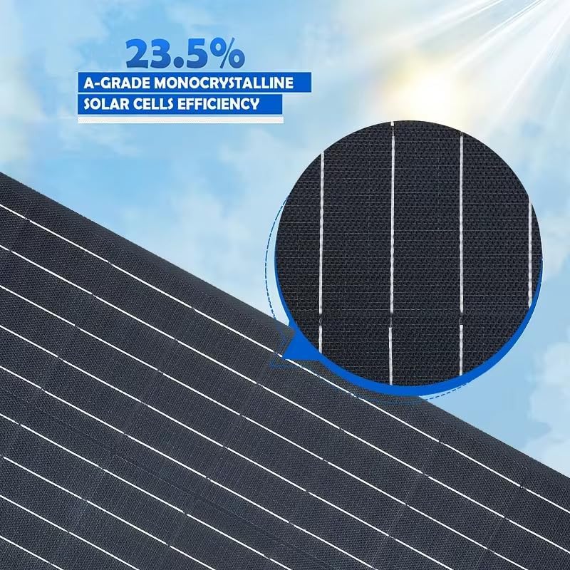 600W Flexible Panel Solar Kit, 2x300W Monocrystalline Solar Panels, IP67 Waterproof, 22%-25% Efficiency, Portable, Modern Style for Camping, RV, Off Grid System