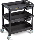 ELAFROS 3-Shelf Heavy Duty Rolling Utility Cart, 32.4 x 18.3 in
