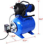 1.6HP Shallow Well Pump with Pressure Tank,garden water pump, Automatic Water Booster for Home Garden Lawn Farm (Blue)