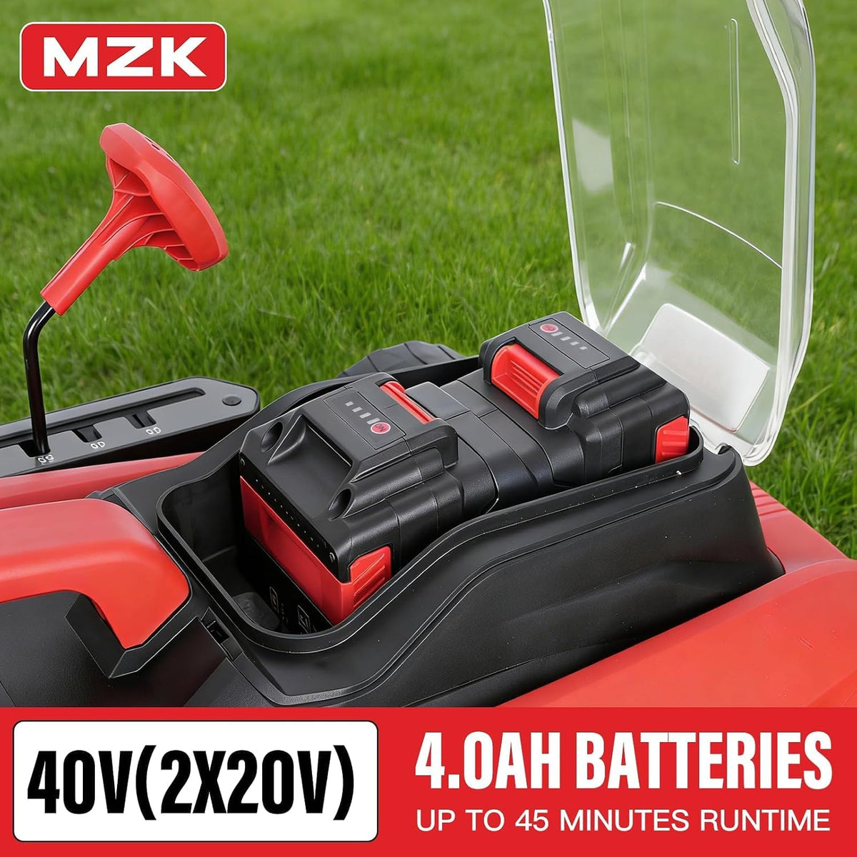 MZK 40V 16-Inch 2-in-1 Lawn Mower, Brushless Cordless Push Mower
