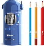 AFMAT Fully Automatic Pencil Sharpener, Blue, 2 Pack (one with Dotted Eyes)
