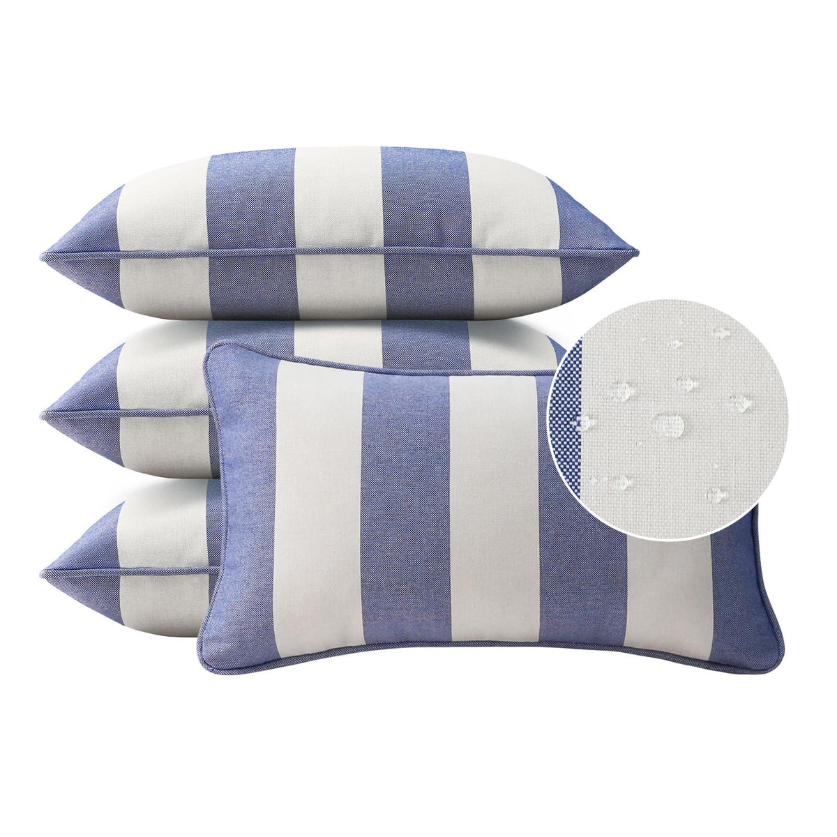 Sunbrella Decorative Outdoor Water Repellent Throw Pillows with Inserts, Set of 4, 18" x18" Pillows for Patio, Backyard, Bed, Couch, and Patio Furniture, Specrtum Pebble