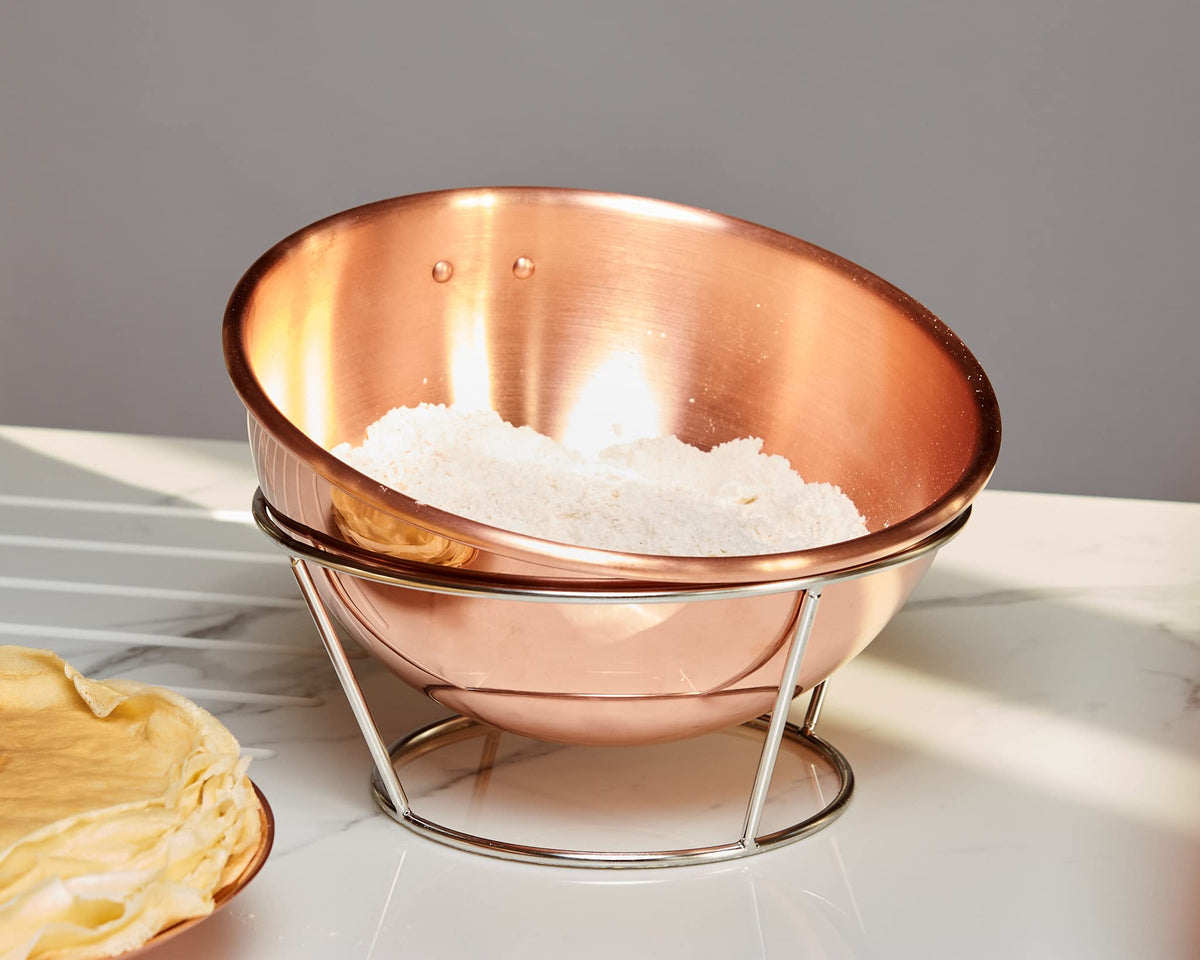 Mauviel M'Passion Copper Egg White Beating Bowl With Ring, 3.8 Qt, Made in France
