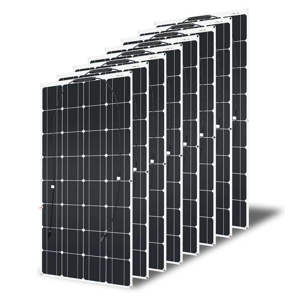 200W 12V (2pcs 100W) Flexible Monocrystalline Solar Panel with Solar Cable Waterproof Photovoltaic Module for Non-Flat Surface