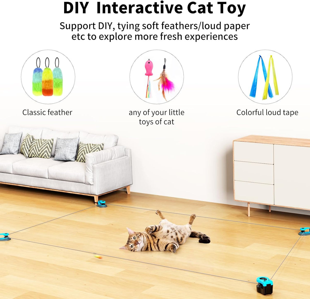 Interactive Cat Toys for Indoor Cats Chasing Running Hunt Instinct Exercise