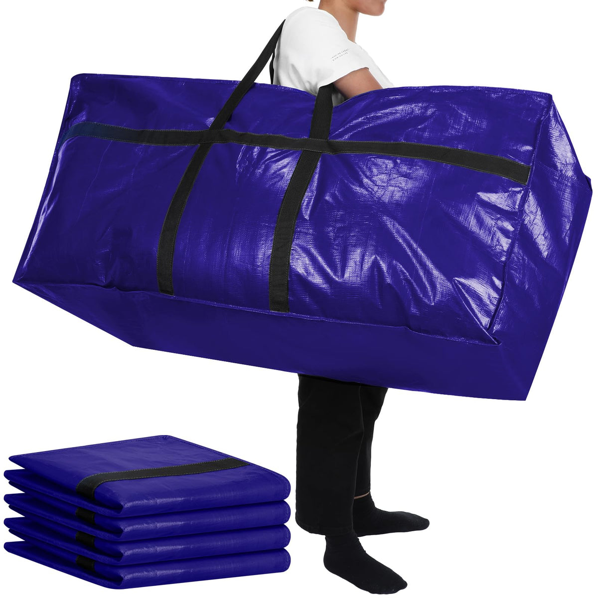Windyun 4 Pcs 195 Gallon Extra Large Moving Bags XXL Heavy Duty Storage Bag