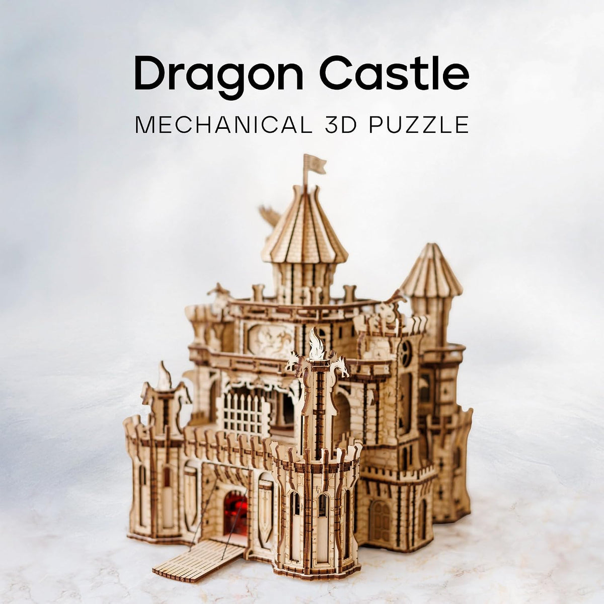 Wood Trick Dragon Castle 3D Wooden Puzzles for Adults to Build