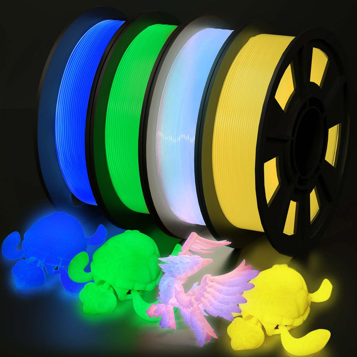 YOUSU 3D Printer Filament Silk PLA Filament Rainbow Color,1.75mm Tri Color PLA Filament 6kg Pack,1kg Spool.