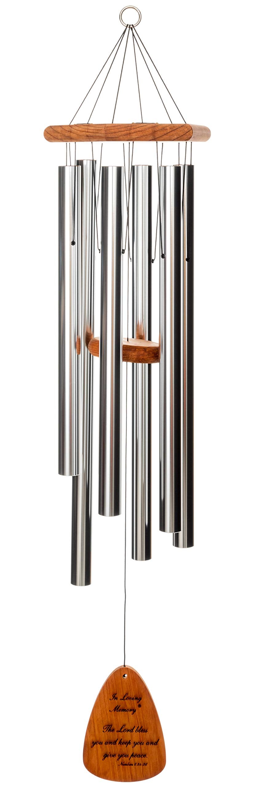 In Loving Memory 42-inch Windchime, Silver w/The Lord Bless You and Keep You…