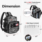 Piscifun Fishing Tackle Backpack, 3-Way Carry with Rod Holders