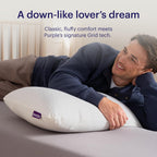 Purple GridCloud Pillow, Standard Size, Cooling Plush Neck Pillow