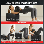 WARMOUNTS Hip Thrust Bench, Multi-Functional Hip Thrust Machine for Strength Training, Glute Bridge Box with Handle, Non-Slip Pad and Smooth Rim Design, for Home and Gym, 700LB Load Capacity