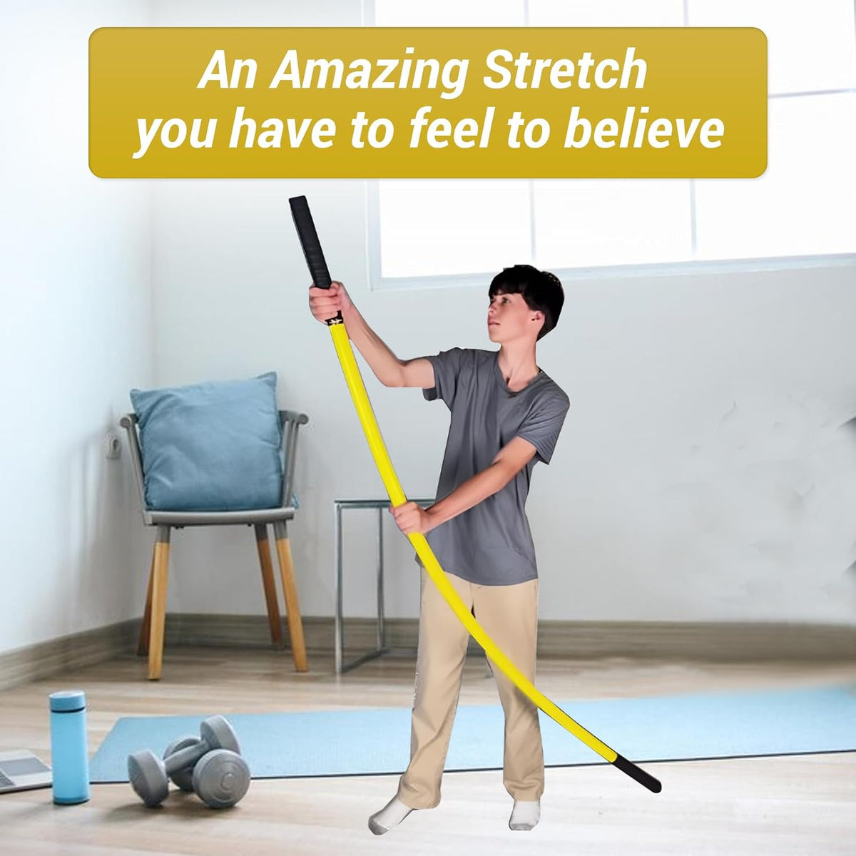 Stretch Stick | Enhance Flexibility, Mobility, and Strength with Active Stretching for Fitness, Golf, Running, Pickleball, and More | Durable and Flexible (1 Pair of Sticks)
