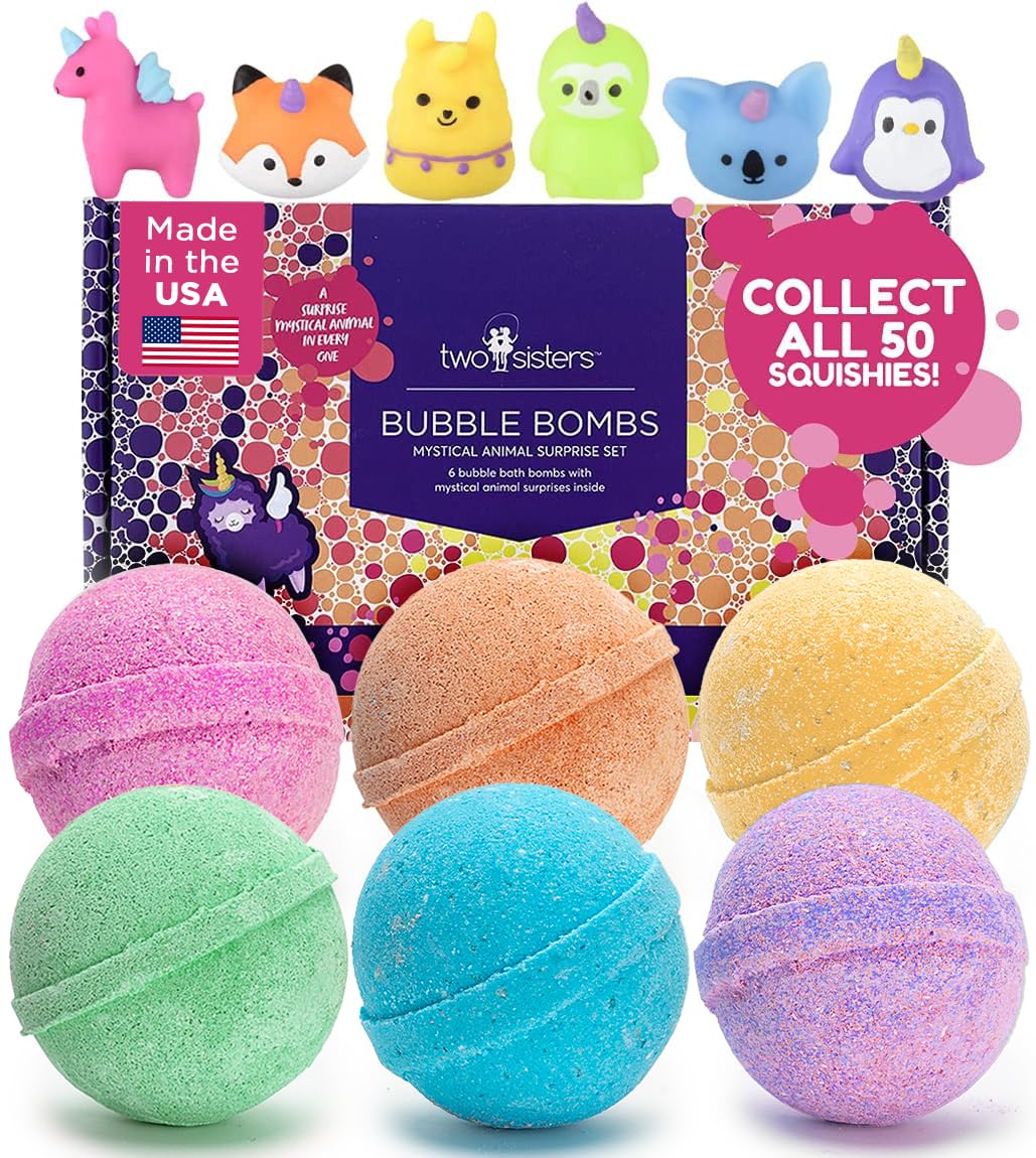 Superhero Bath Bombs for Kids with Surprise Hero Toys Inside, 6 Pack