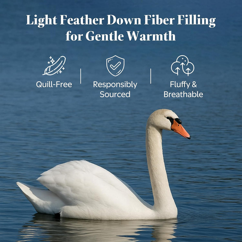 Goose Feather Down Comforter King Size, All Season Duvet Insert