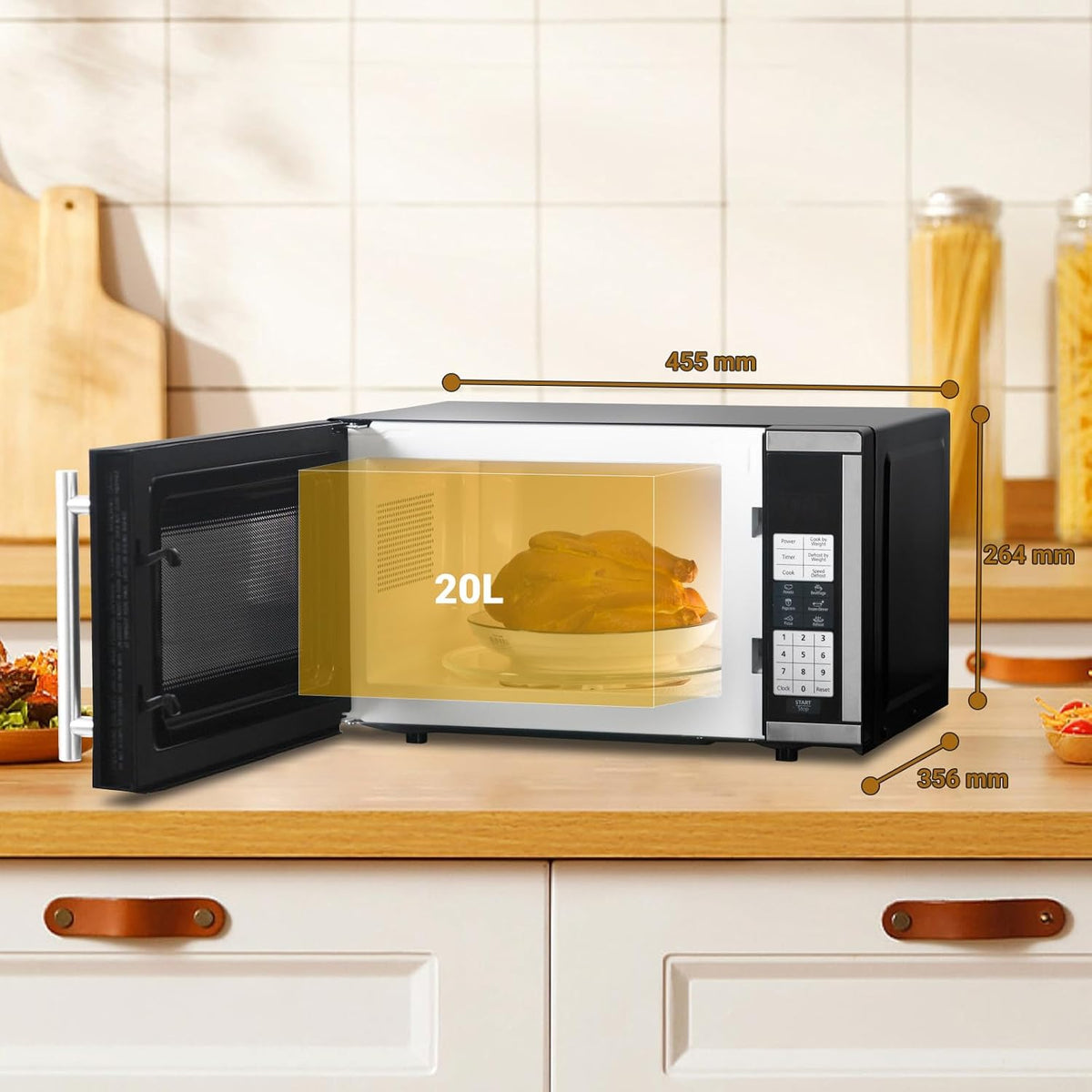 Small Microwave Countertop 0.7 Cu.Ft Compact Microwaves 700W, 6 Auto Menus with One-Touch Express Cook, Child Lock, for Apartment Dorms Small Spaces