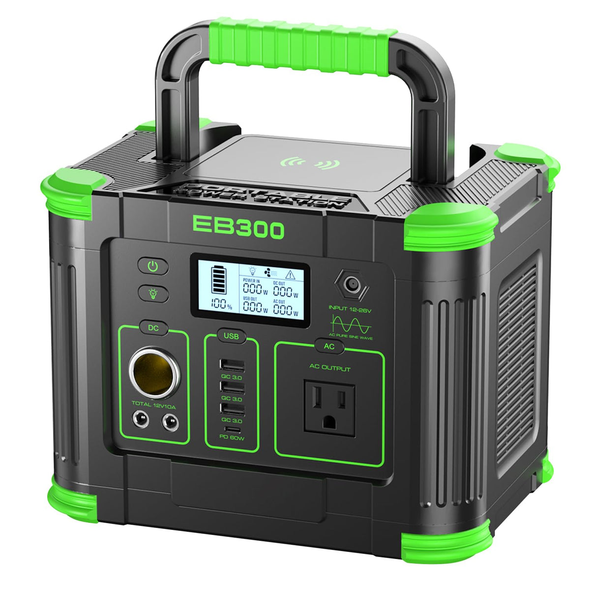 500W Portable Power Station 519.48Wh Outdoor Solar Generator Backup Battery