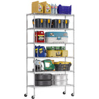 FDW | 6-Tier Wire Shelf with Wheels | 45" x 18" x 82" | Chrome