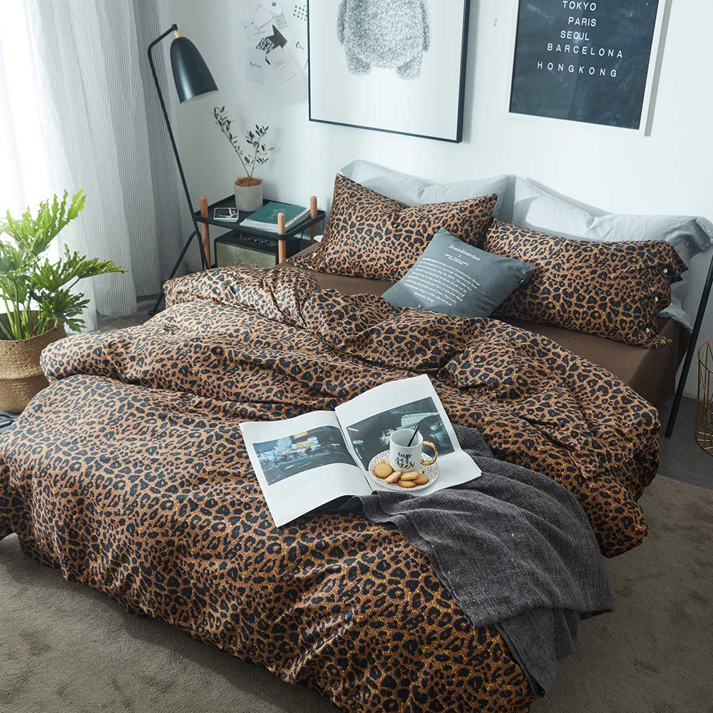 mixinni Garden Style Cotton Flowers and Birds Pattern Printed Duvet Cover Reversible Design Peacock Blue 3 Piece Bedding Duvet Set with Zipper Closure, Perfect for Him and Her-Queen Size