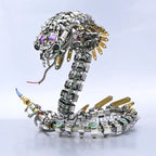 3D Metal Puzzle Snake Model Kit, 1000PCS DIY Assemble Steampunk Mechanical Viper Shadow Cobra with LED Light-Up Eyes, Creative Handcrafted Metal Art Craft Desktop Display & Decoration for Adults