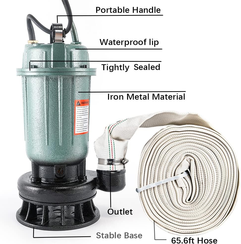 1HP Sump Pump,4000GPH Submersible Dirty Clean Water Pump with Float Switch,Submersible Sewage Pump for Pools, Garden,Pond,Irrigation,flooded Areas (220V-240V)