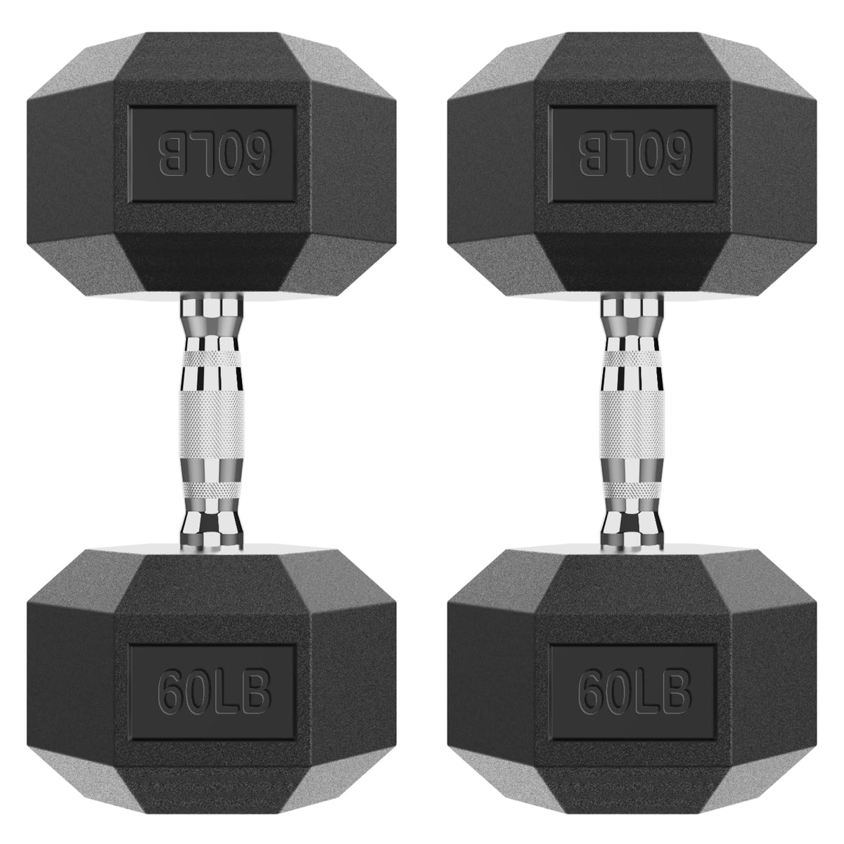 HANDBODE Hex Dumbbell Set of 2, Rubber Encased Fixed Dumbbells, 2.5-65 lb