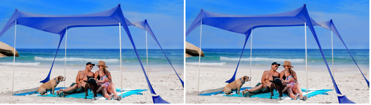 SUN NINJA Beach Tent Sun Shelter, Beach Shade Canopy with UPF50+ Protection