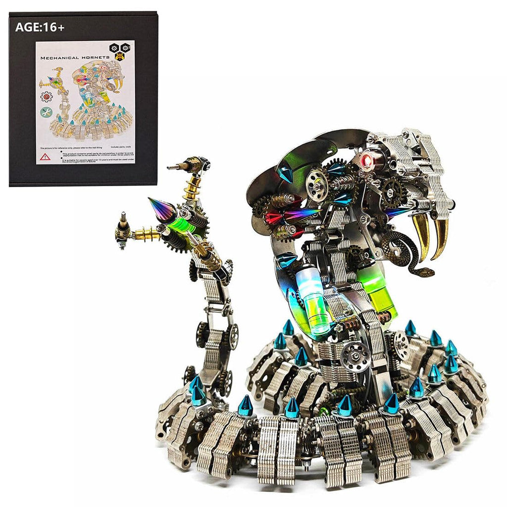3D Metal Puzzle Dragon Model Kit, 200PCS DIY Steampunk Mechanical Fire-Breathing Dragon with Adjustable Wings, Creative Handcrafted Metal Art Craft Desktop Display & Decoration for Adults
