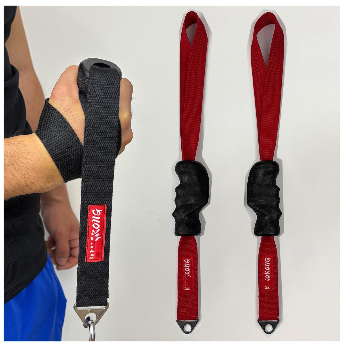 Ergonomic Handle Grip Wrist Pronation Supination Training Strap for Arm Wrestling, Arm Forearm Biceps Workout Tool Bionic Hand Belt for Cable Machine and Free Weight