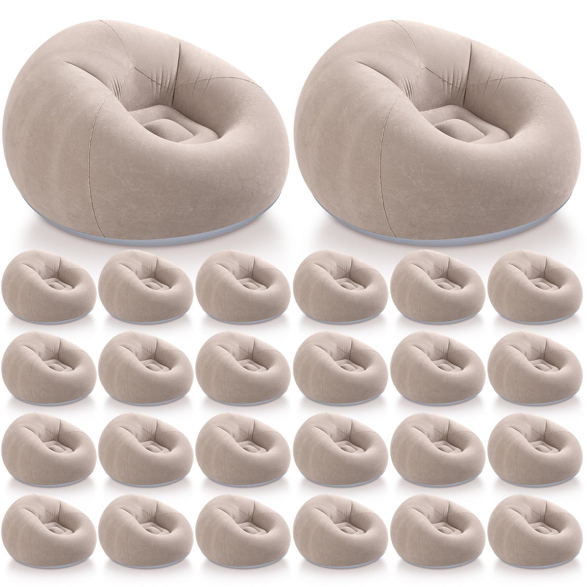 Realspring Inflatable Bean Bag Chairs,Coffee,4 Pcs
