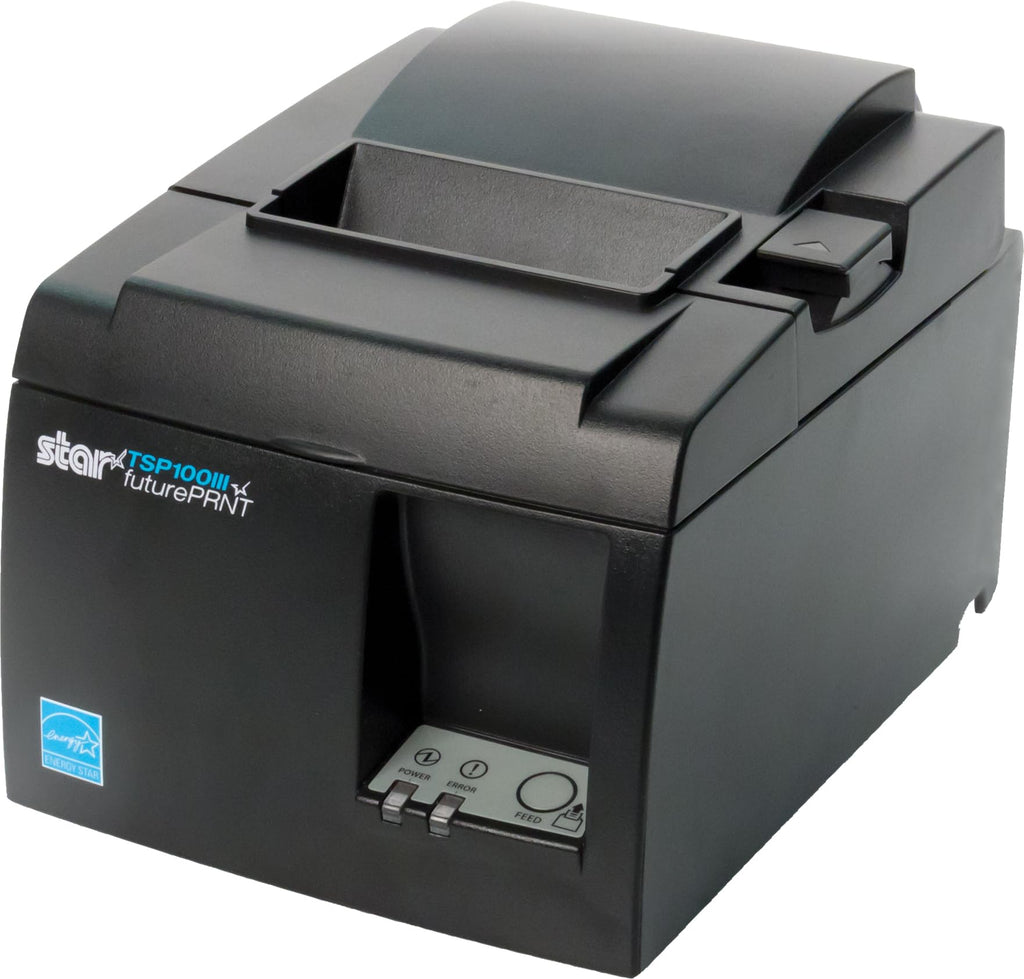 Star Micronics TSP143IIIU USB Thermal Receipt Printer with Device and Mfi USB Ports, Auto-cutter, and Internal Power Supply - Gray