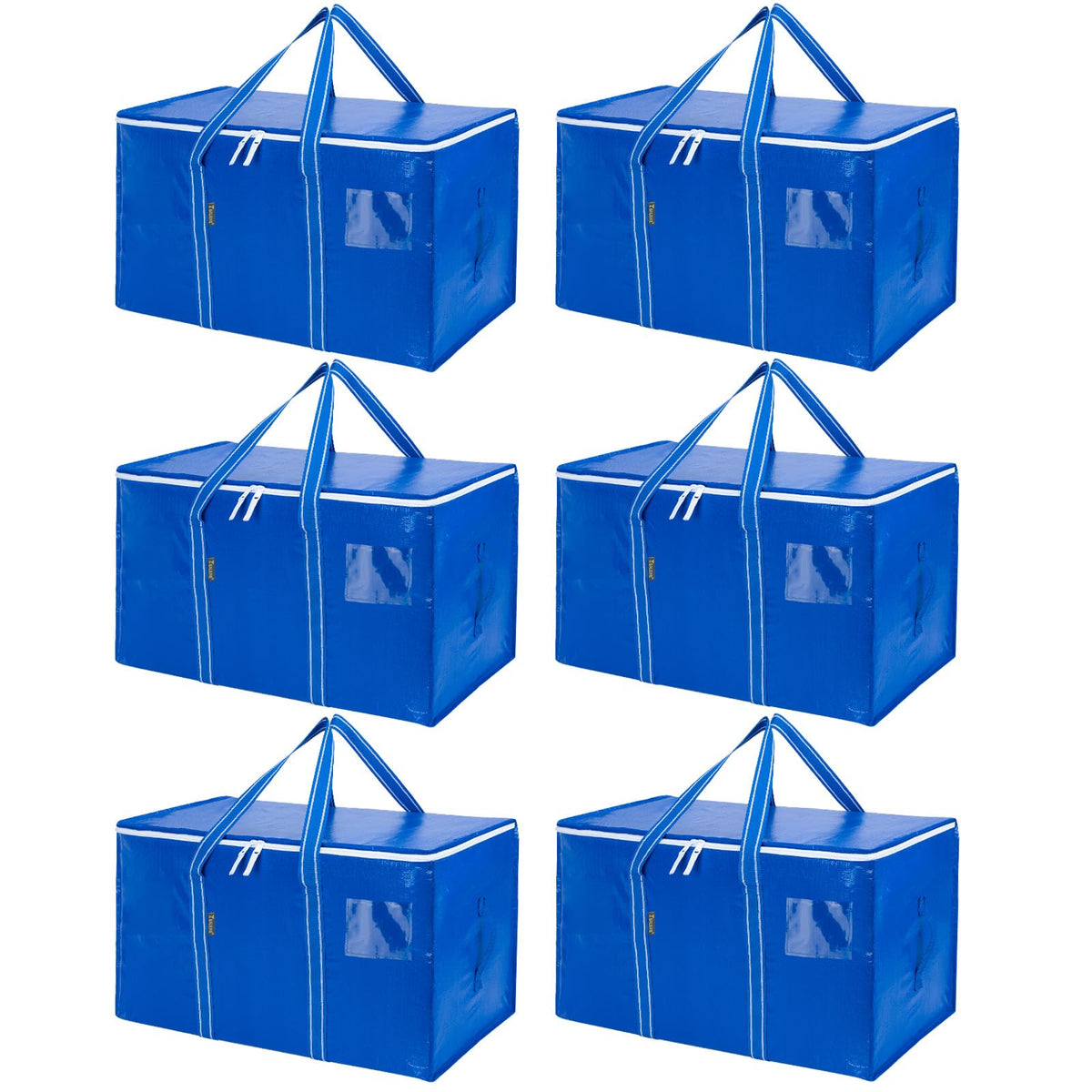 BALEINE 16-Pack Oversized Moving Bags with Reinforced Handles, Heavy-Duty Storage Tote for Clothes, Moving Supplies (Clear, 16-Pack)