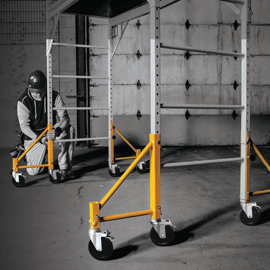MetalTech 4 Pack Scaffold Outriggers, Baker Style Scaffolding Accessory Wheels, 14 Inch