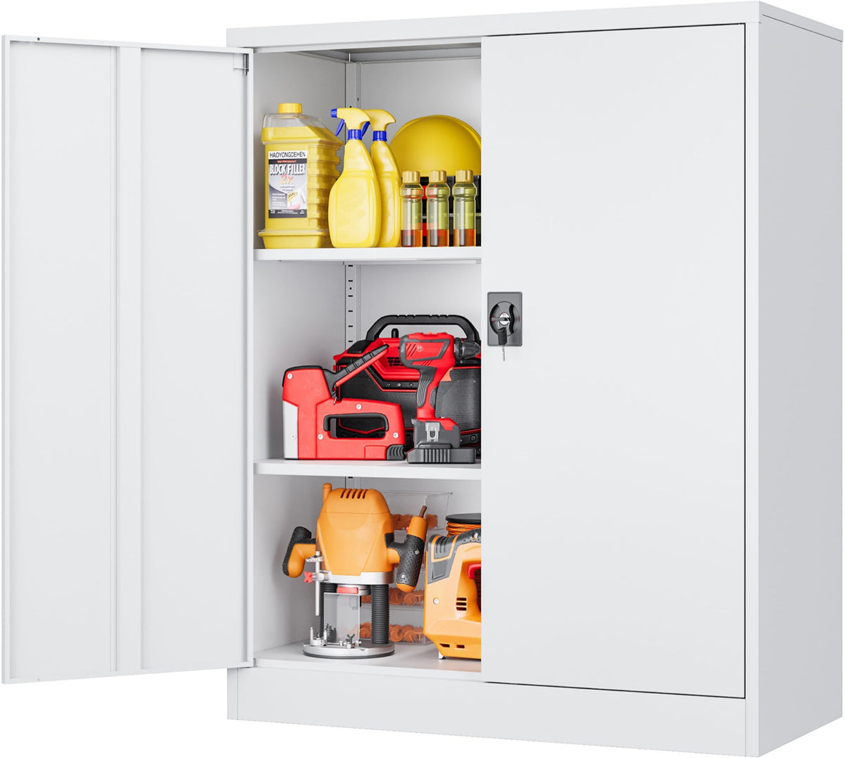 SISESOL 75" Tall Metal Storage Cabinet with Wheels,Rolling Garage Storage Cabinet with Lock,Black Metal Cabinets with Wheels and Shelves,Deep Heavy Duty Tool Locker for Garage,Home,Office,Shop