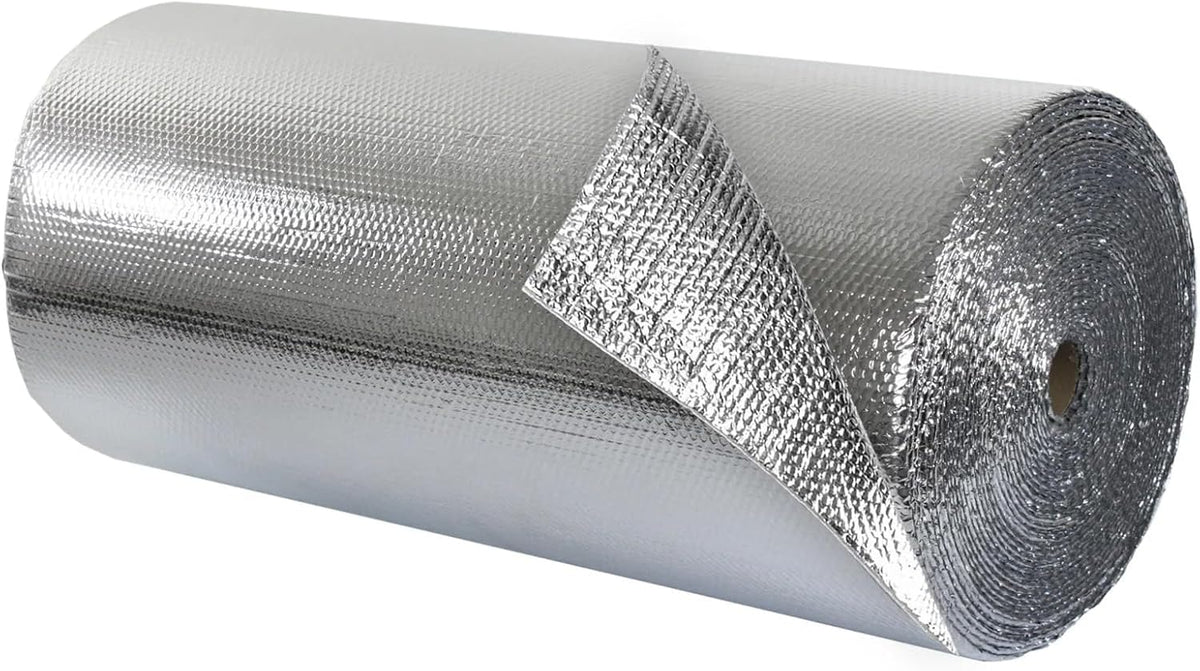EcoFoil Double Bubble Insulation Roll 48" x 75' (300 sq. ft.), 6.35mm Thick, Made-in-USA Double Bubble Reflective Foil Insulation Roll for Cold & Warm Climates, Radiant Barrier, Foil Color