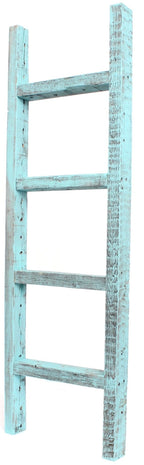 BARNWOODUSA 5 FT Decorative Ladder, Reclaimed Wood Ladder - Smoky Black