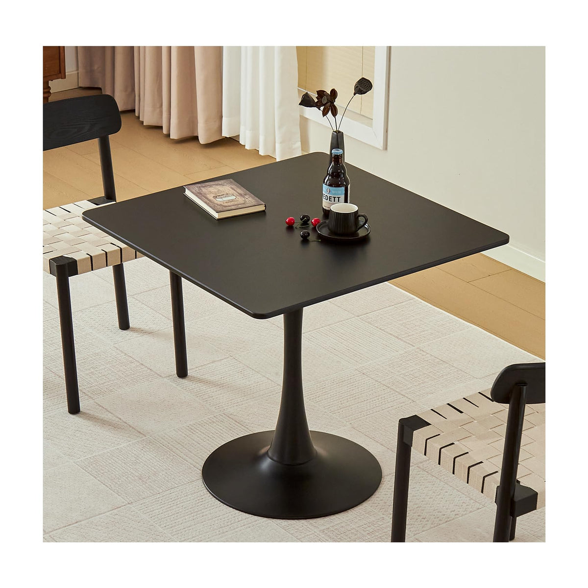 Round Dining Table, 31.5" Tulip Table (Black)