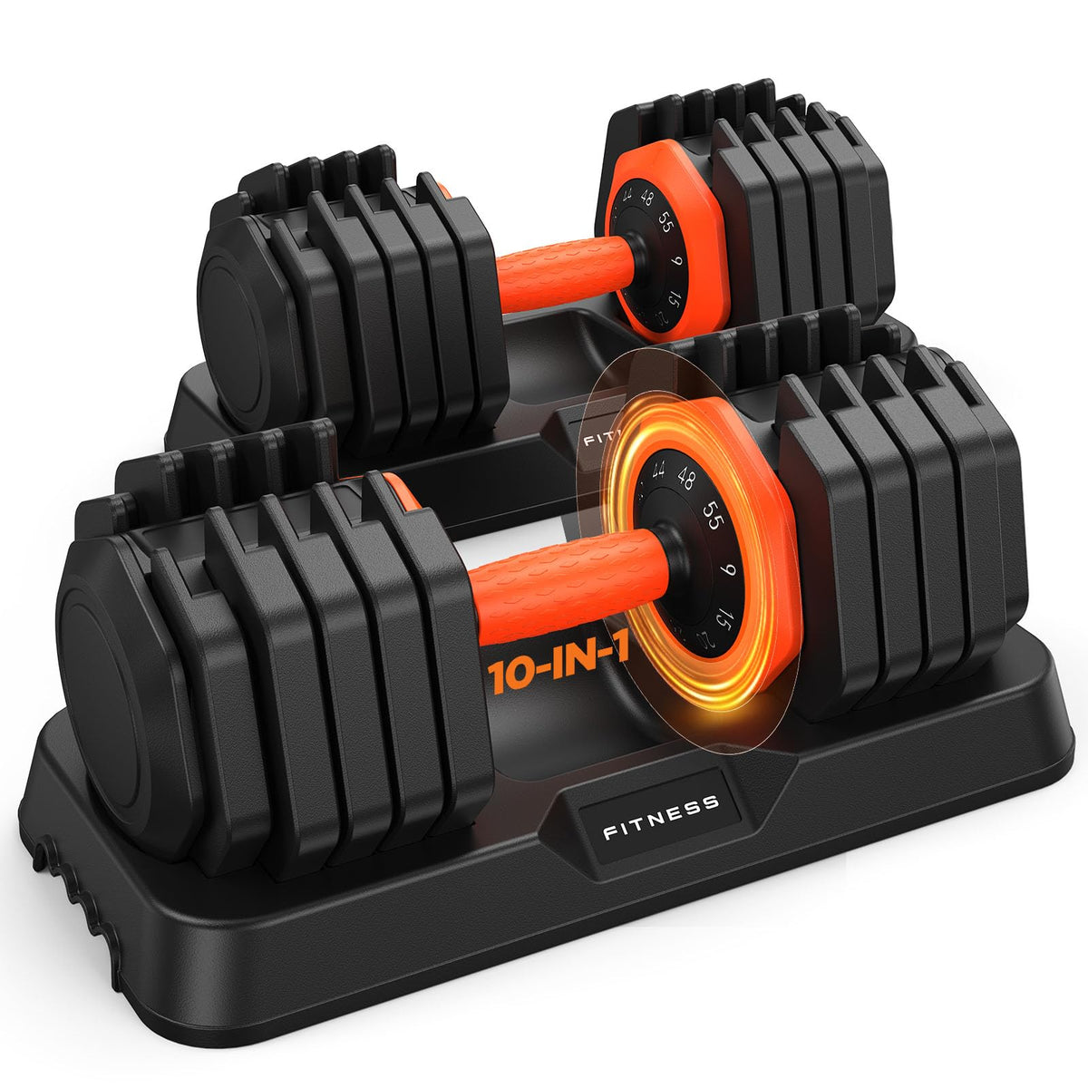 2026 FDB2 Updated Adjustable Dumbbell Set of 2, 5-in-1/10-in-1 Weights Dumbbell Set with Storage Box, 25lbs/55lbs Adjustable Weights with Anti-slip Silicone Grip, Weight Set For Home Gym Suit both Men and Women