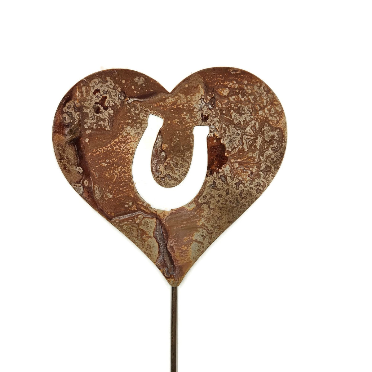Pet Dog, Cat, Rabbit or Bird Keepsake Memorial Heart Garden Stake 20 to 28 Inches Tall (Large Heart, 28" Tall, Paw Print, Naturally Rusted)