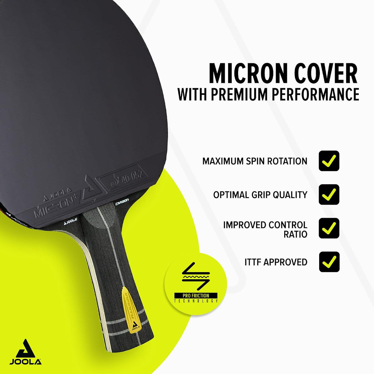 JOOLA Infinity Carbon Professional Ping Pong Paddles - Ergonomic Comfort Grip - ITTF Approved Rubbers - Professional Ping Pong Paddle for Advanced Control & Speed - Table Tennis Racket